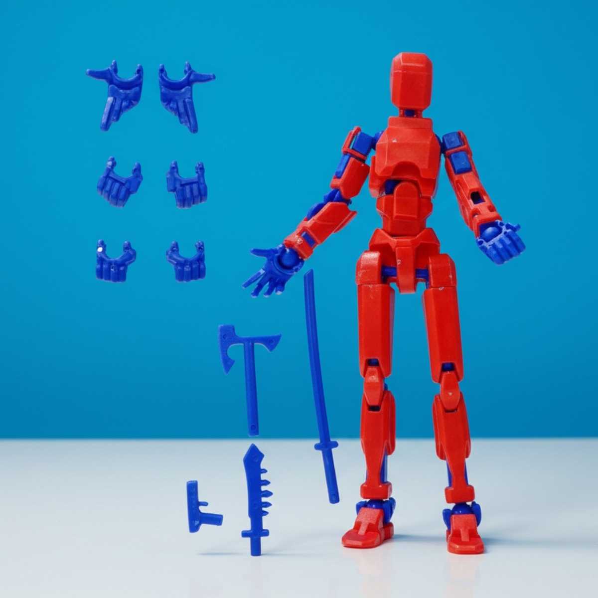 Titan Original - Rood Blauw - Poseerbare Action Figure 13cm - Build a Titan