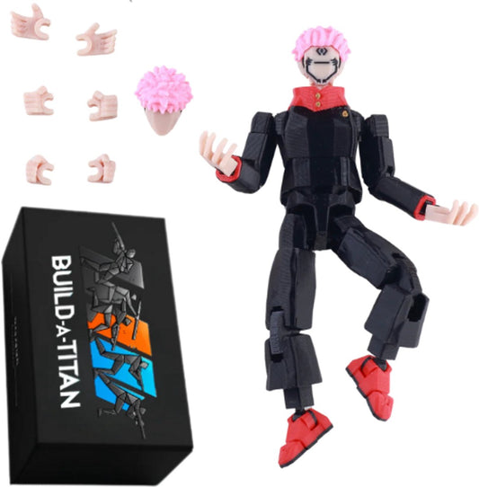 Build-a-Titan™ Dual Curse Vessel – Anime Actiefiguur met Verwisselbaar Demonisch Gezicht – Volledig Gemonteerd – 13 cm