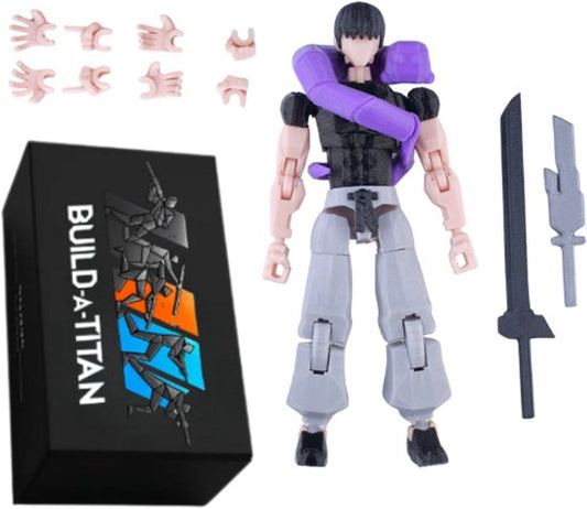 Build-a-Titan™ Phantom Blade Mercenary – Poseerbare Actiefiguur met Magische Slang, 2 Zwaarden & Verwisselbare Onderdelen – Volledig Gemonteerd – 13 cm