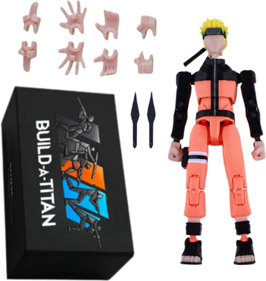 Build-a-Titan™ Leaf Warrior – Poseerbare Actiefiguur met 2 Zwaarden – Volledig Gemonteerd – Anime-Inspiratie – 13 cm
