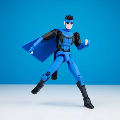 Blue Indestructible Super Hero – Poseerbare Action Figure 13cm - Build a Titan