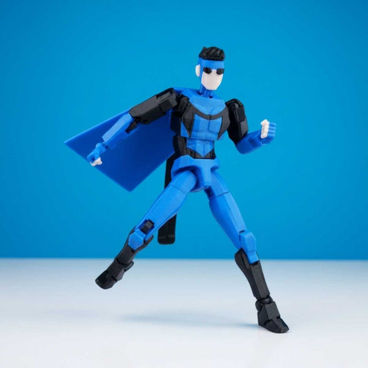 Blue Indestructible Super Hero – Poseerbare Action Figure 13cm - Build a Titan