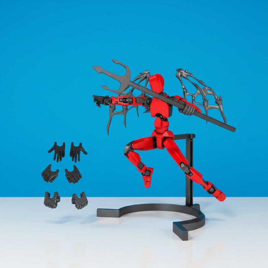 Titan Original Aetherion Stormspear - Rood - Poseerbare Action Figure 13cm - Build a Titan